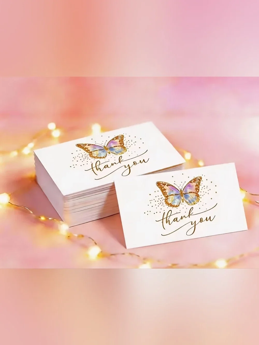 BUY NOW ✨️Thank You Butterfly Business Cards - Multicolor & Gold Accents